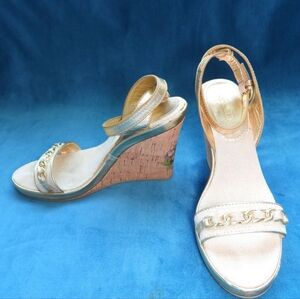 Coach Ellette Cork Wedge Tattoo Womens size 8.5